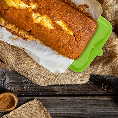 Foto von Relaxdays Kuchenbox eckig, Tragegriff, mit Deckel, für Kastenkuchen, Kuchenbutler, HBT 15 x 37 x 16 cm, blau/transparent