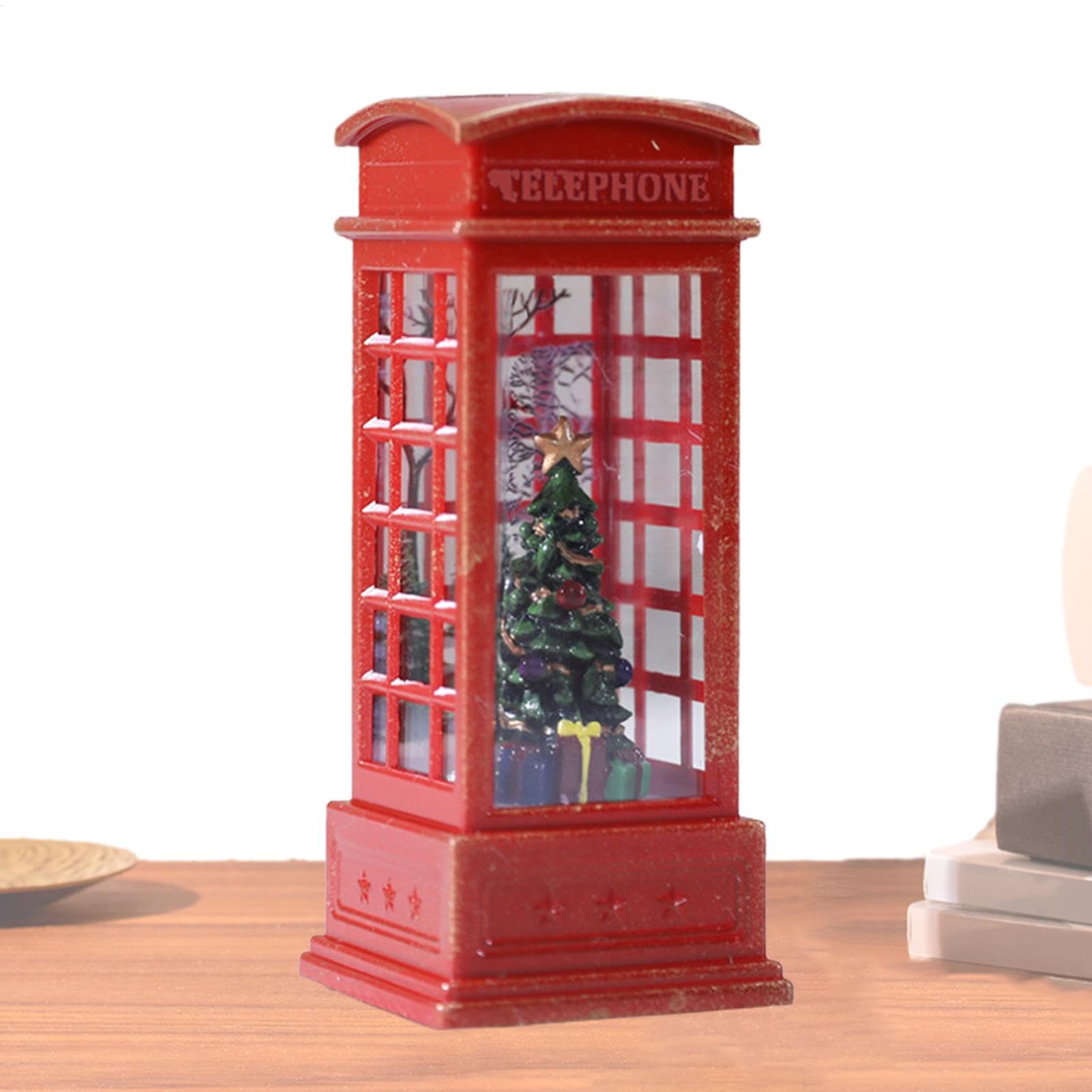 Light Up Phone Booth | Vintage Christmas LED Night Lamp - Telephone Booth Night Light Christmas Lighted Box for Bar KTV Decoration