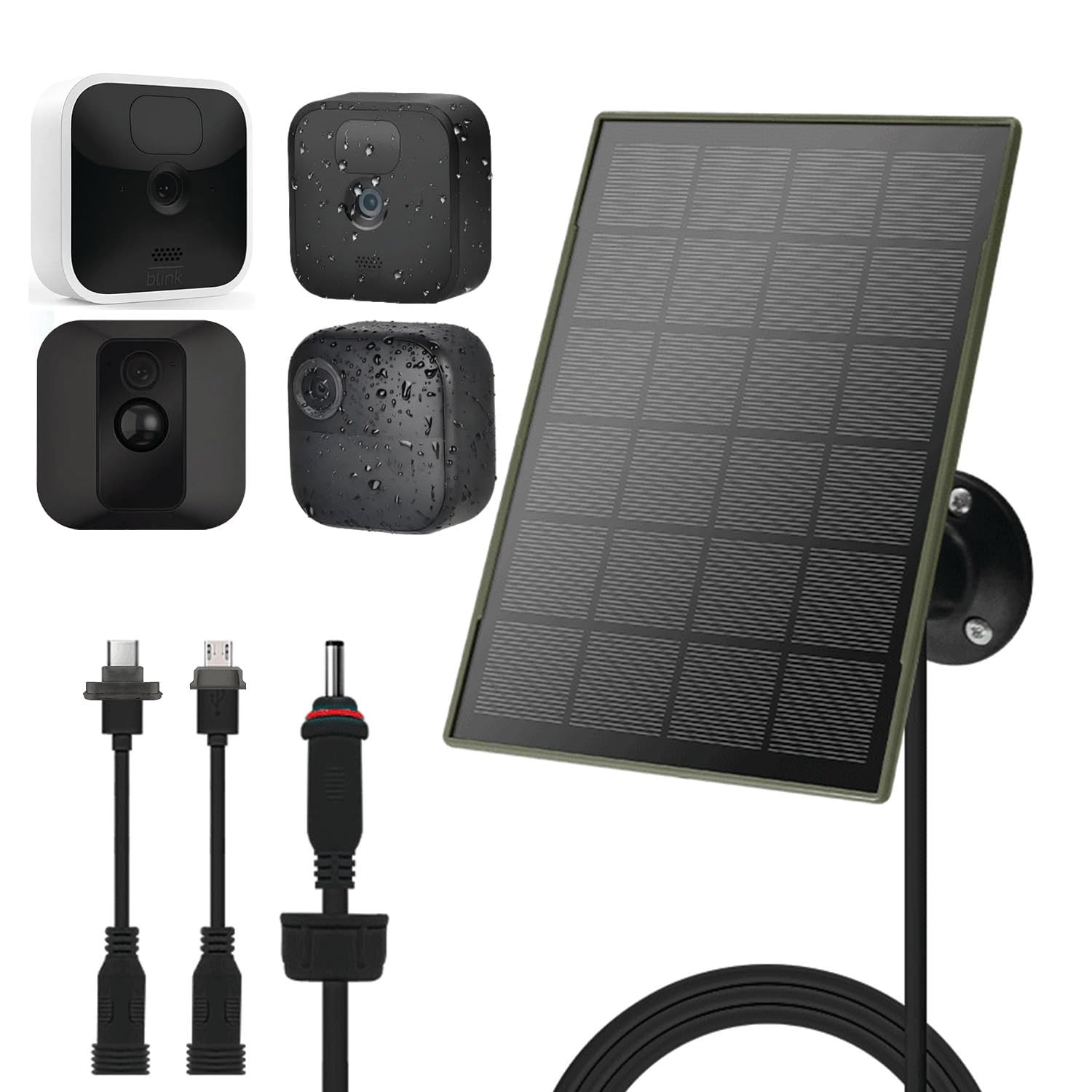 Panel solar de 3 W/5 V con baterías Biuld-in de 6000 mAh, compatible con cámara Blink, para cámara Blink Outdoor 4 (4ª generación)/exterior/interior (3ª generación) XT3 y XT/XT2,IP65,con cable de 3m