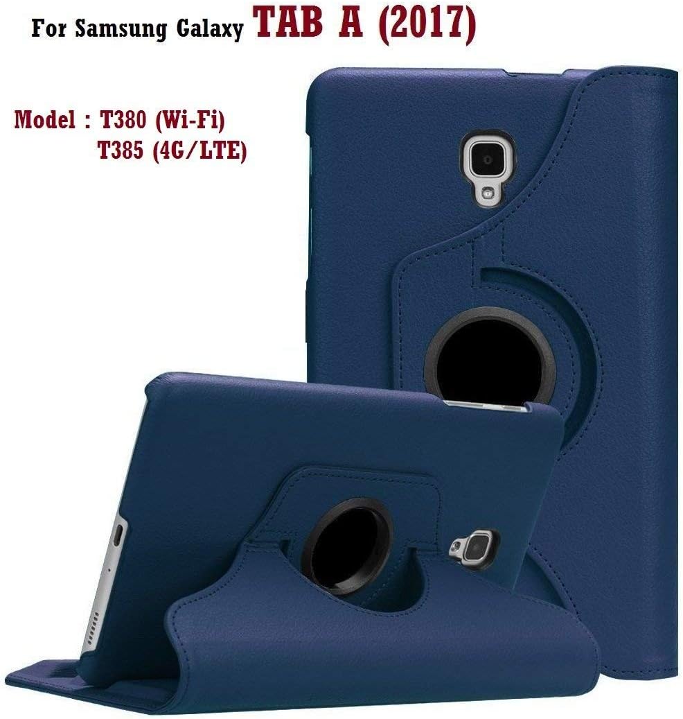 ST Creation 360 Rotating Stand PU Leather Flip Case Cover for TAB A SM-T385 2017 (Blue)