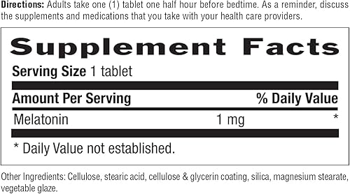 Miniatura 5 de Country Life Melatonina, promueve un sueño óptimo, 1 mg, 120 tabletas, certificado sin gluten, certificado vegano, verificado sin OMG
