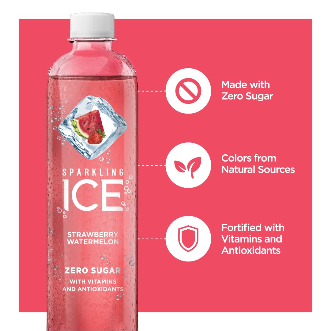 Sparkling Ice, Strawberry Watermelon Sparkling Water, Zero Sugar