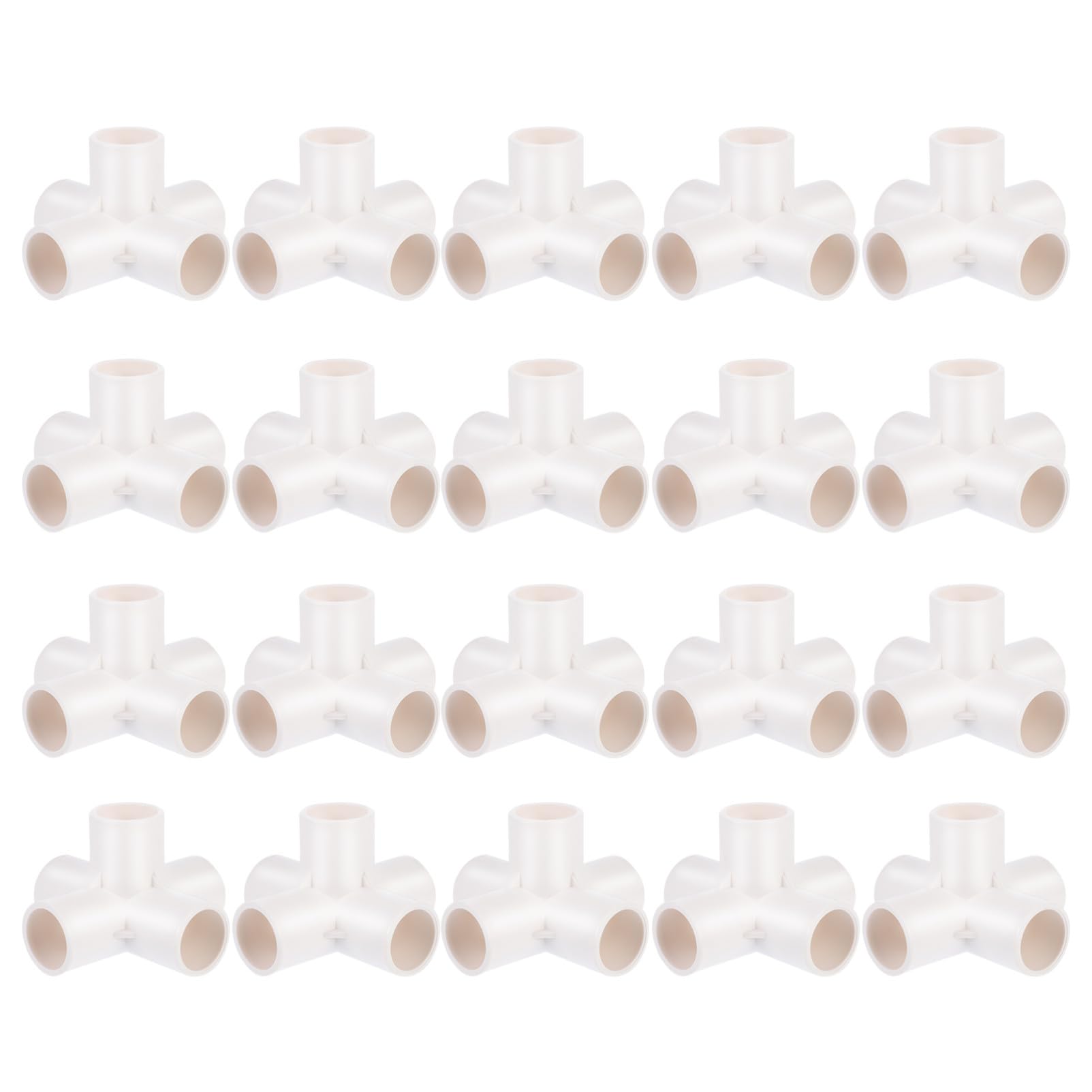 Raccordo per Acqua in PVC Bianco 20mm, 20 Pezzi, Connettore a 5 Uscite | Irrigazione Giardino e Prolunghe Domestiche, Giunzione Multiuso per Acqua e Tubo, Pvc Bianco, 5 Interfacce