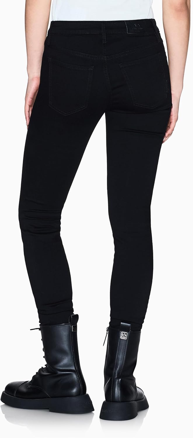 Armani Exchange Women's J01 Super Skinny Denim Jeans, Black Denim, 28W x 30L