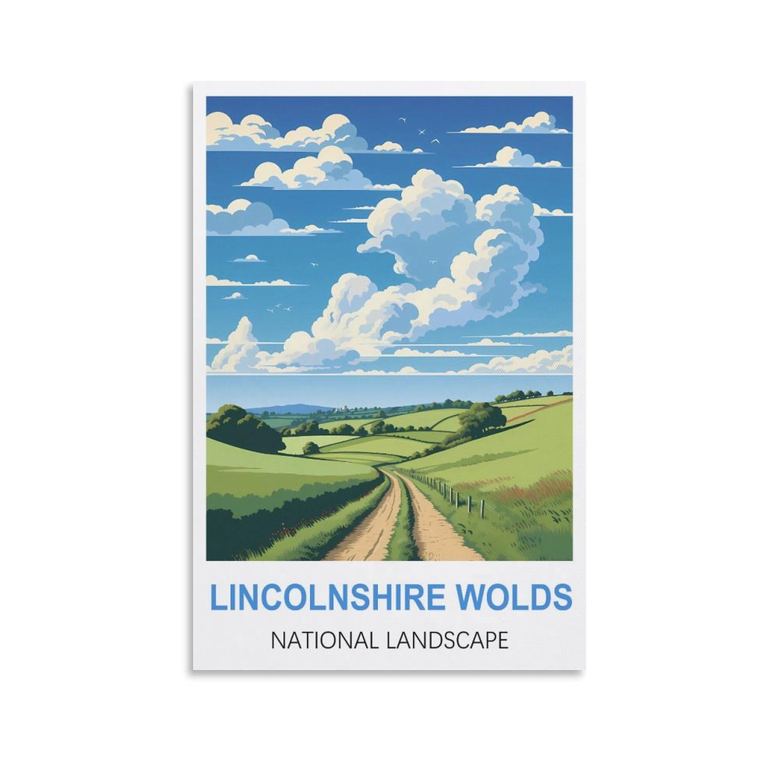 Retro Metal Aluminium Tin Sign Lincolnshire Wolds National Landscape Vintage Bar Club Cave Home Kitchen Wall Decor Rustic Metal Sign Funny Decor 15x30cm