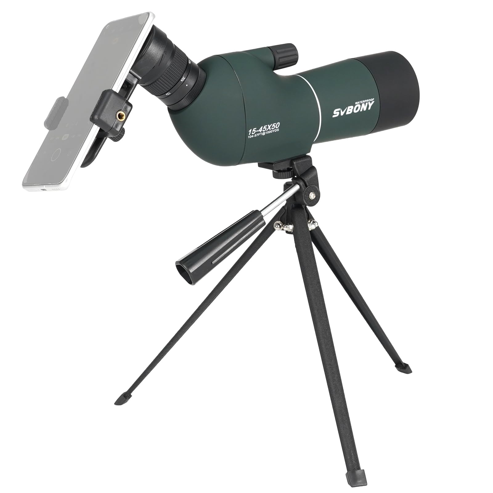SVBONY SV28 Plus Spotting Scopes with Tripod, Angled Spotter Scope with Upgraded Phone Adapter, IP65 Waterproof Fogproof Long Range Spotting Scope for Target Shooting, Birding