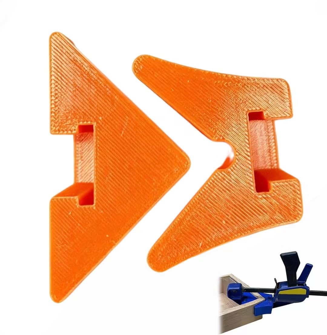 Corner Clamp Adapter Compatible with Irwin Quick-Grip,90 Degree Angle Squeeze Clamp Attachment,Angles Clamp Adapter Tool,Right Angle Woodworking Tools Accessory for Picture Framing,Cabinetry (Orange)