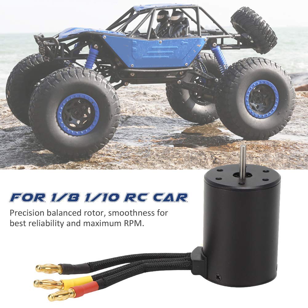 RC Car Brushless Motor, High-Performance 4 Poliger Bürstenloser Motor, RC Motor Brushless Car, 3100KV, RC Car Part Zubehör für HSP 1/8 1/10 RC Car