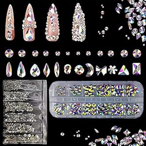 Tpubmity 1848 Stk. Glitzersteine Strasssteine Nägel Set