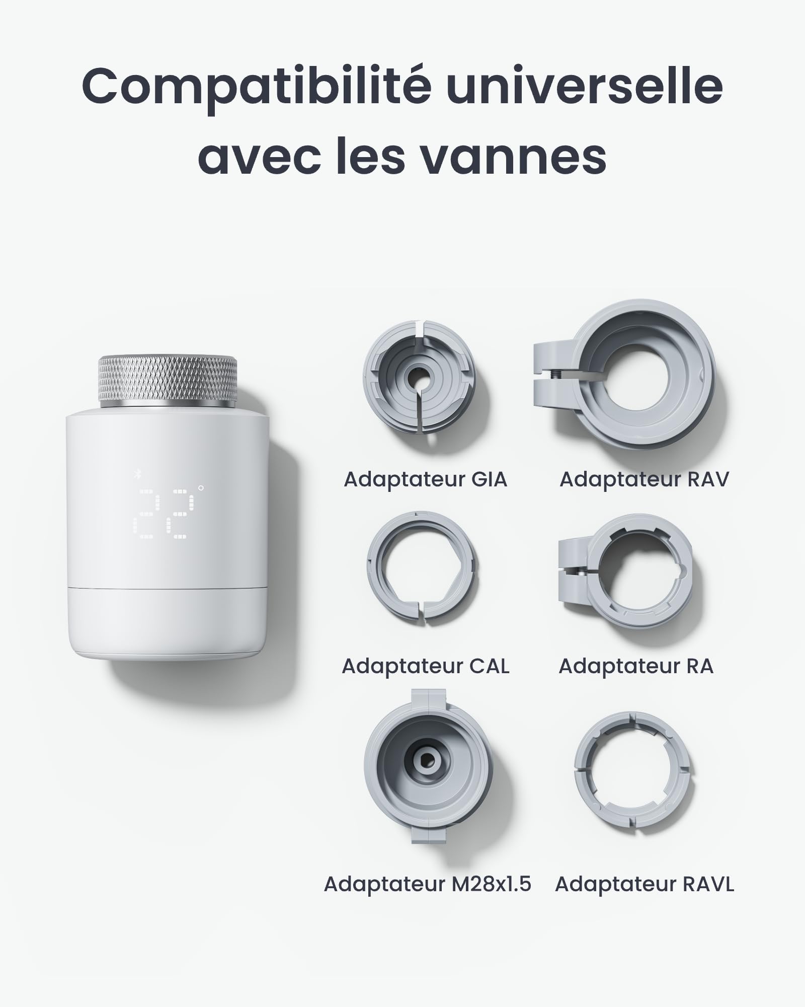 SwitchBot Combo Thermostat de radiateur connecté Panneau Matter – contrôle Via appli & minuteur, Installation Facile, économie d'énergie, Compatible Apple Home