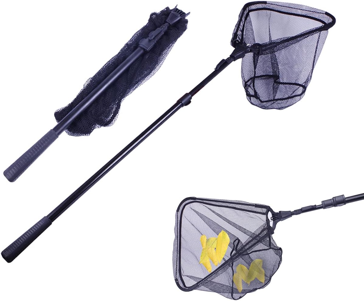 YSBER Pool Skimmer (Total 99" Leaf Skimmer with Telescopic)-Adjustable Heavy Duty Pool Leaf Rake Net-Swimming Pool Cleaner Supplies for Cleaning Swimming Pool Pond and Fine Mesh Deep Bag