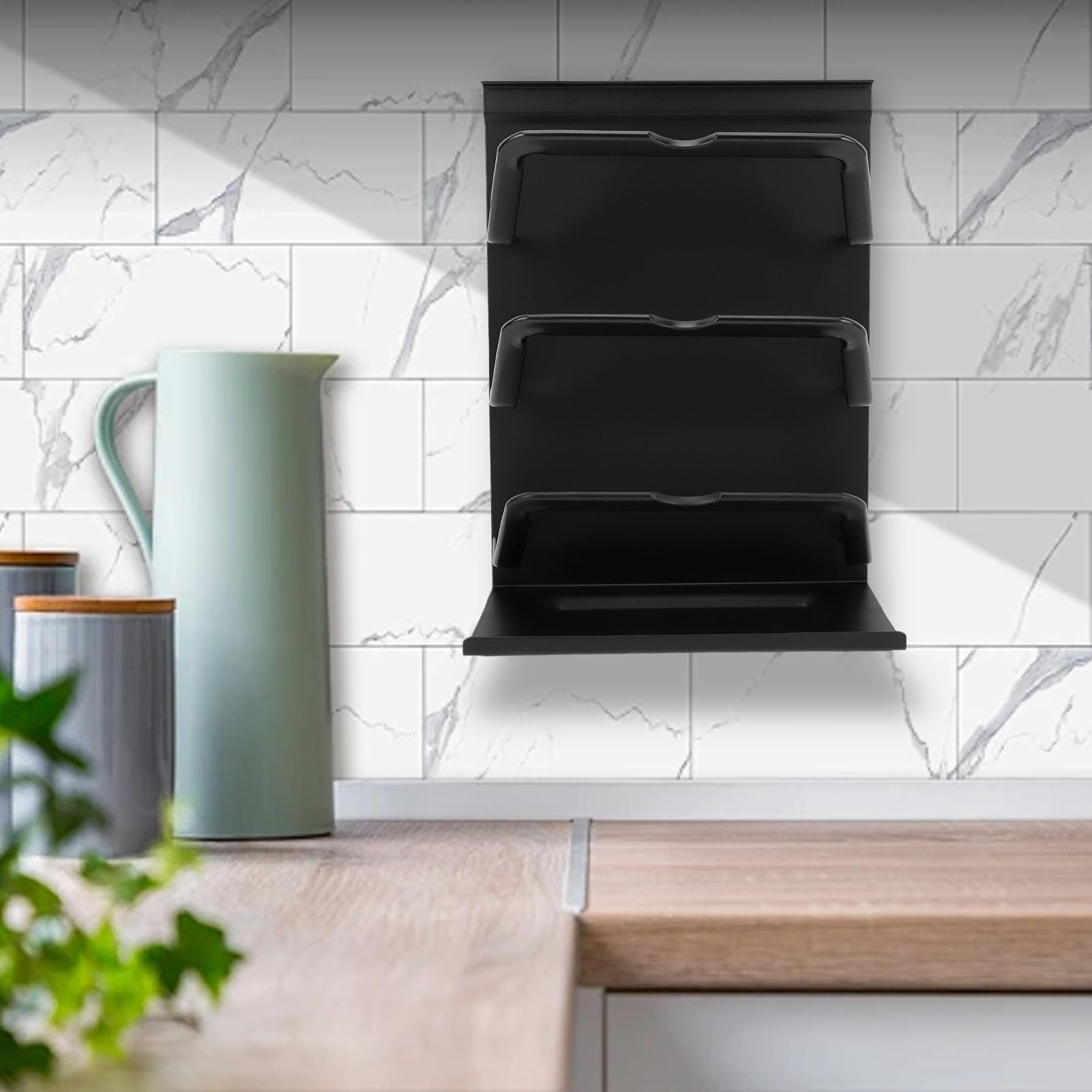 Organizador de tapas de ollas, estante organizador de tapas de ollas de montaje en pared para puerta de gabinete o pared, soporte de tapa de olla para almacenamiento de cocina