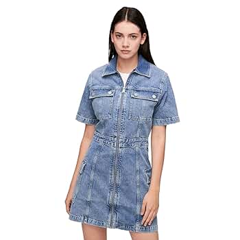 denim ワンピース ZIP-UP DENIM SHIRT DRESS ジップアップデニムシャツワンピース