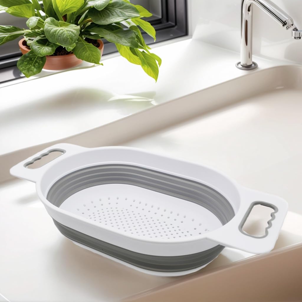 SAMMART Passoire ovale au-dessus de l'évier 5 L (1, blanc/gris)