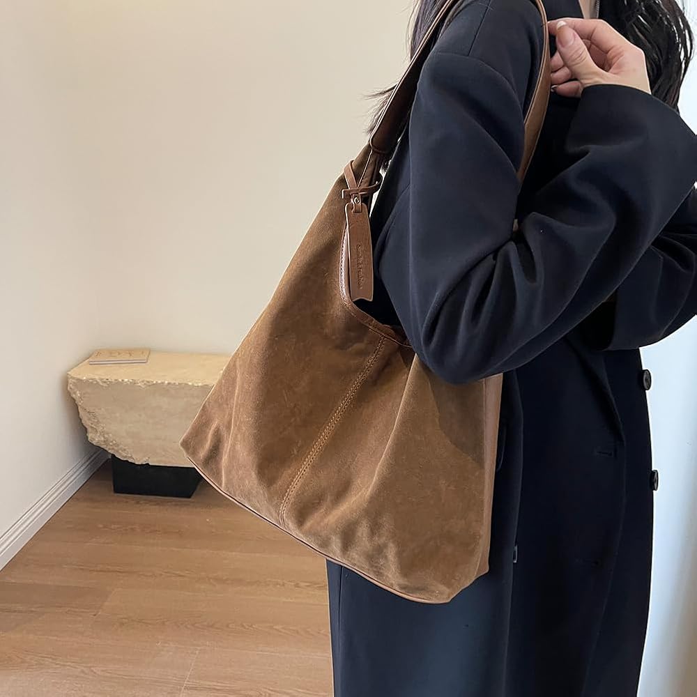 Amazon | [sikiwind] スエードトートバッグ女性用ホーボーバッグ
