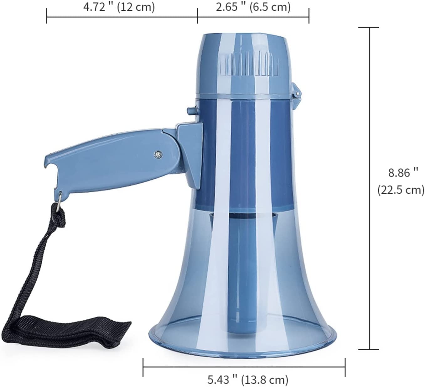 SAAKO Megaphone Hand-Megafon mit 240s-Diktiergerät und USB-Flash-Laufwerk, Megafon-Lautsprecher, tragbarer Bullhorn-Lautsprecher Laute Lautstärke