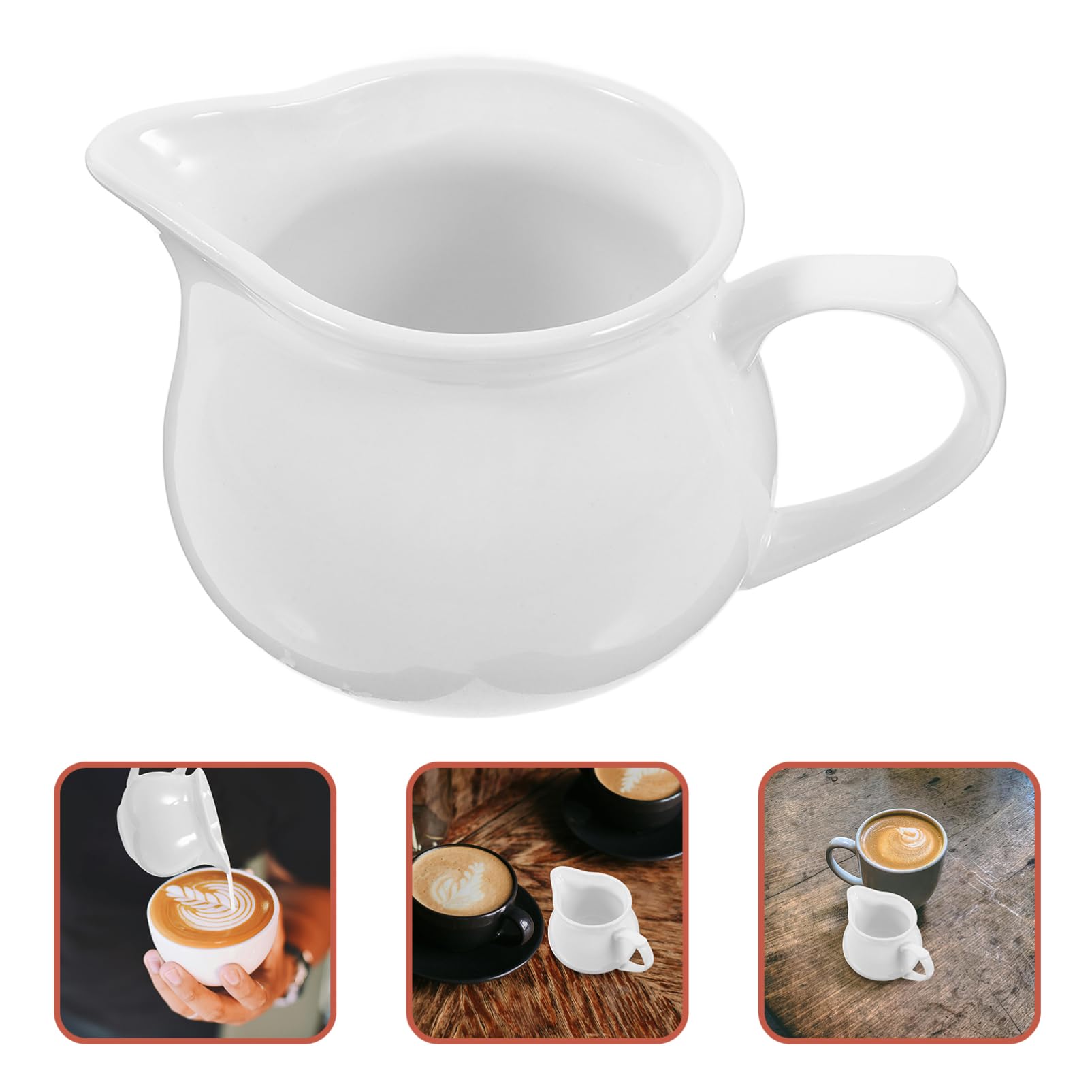 JECOMPRIS 2Pcs Ceramic Gravy Dispenser Dripless Sauce Pitcher with Comfort Grip Handle for Sauces Dressings and Gravy for Home and Restaurant Use