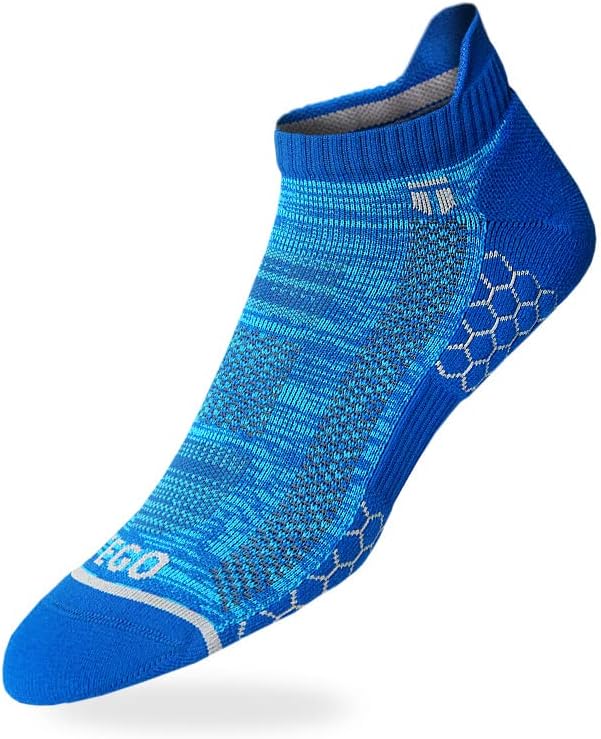 TEGOSocks - Ankle - Trail Light Nylon - Large(1 Pack) - Blue Grey-Sports, fitness, Running, Exercise, Thick Good Grip, for men, women