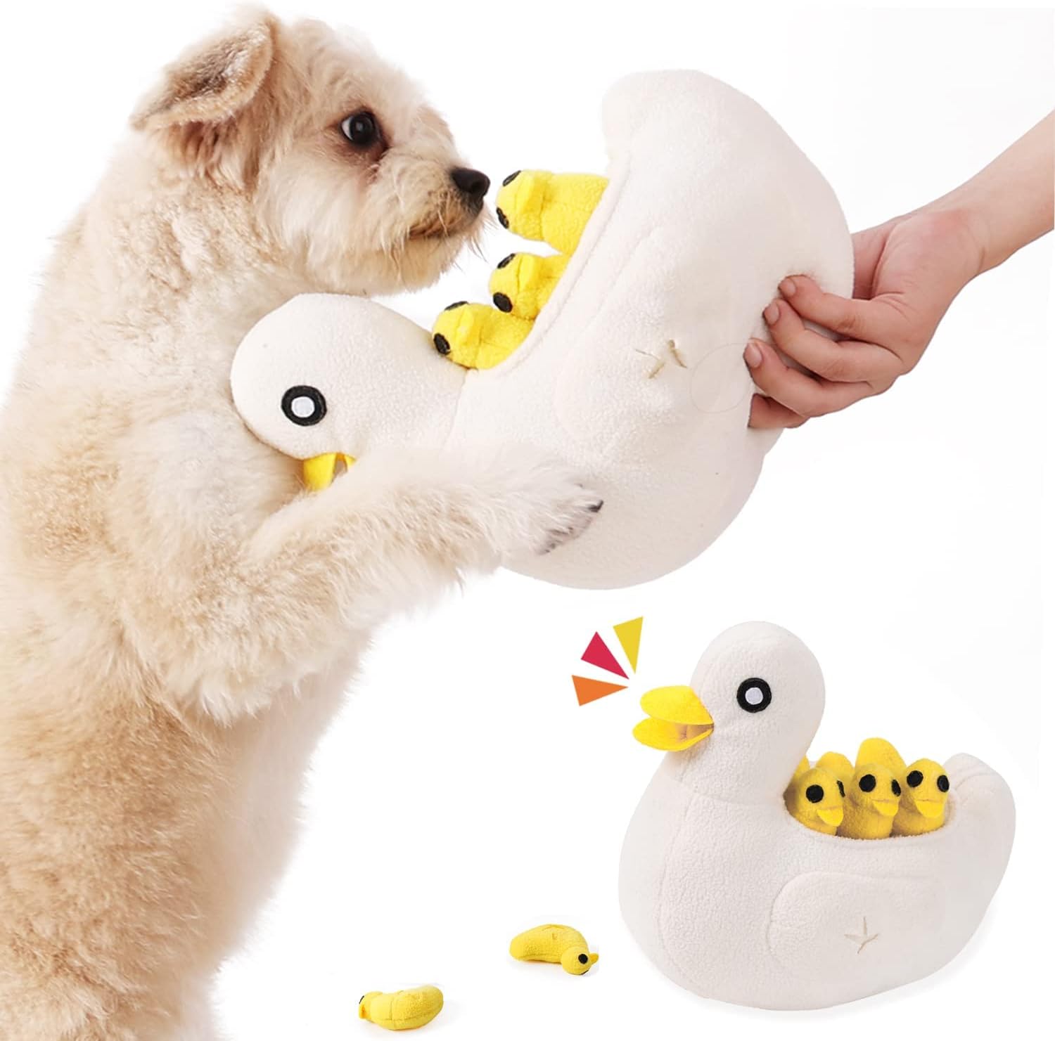 Pet Snuffle Mat for Dogs Cats Boredom, Dog Educational Sound Toys, Interactive Feed Game Toys, Encourages Natural Foraging Skills for Cats Dogs, Stress Relief, be Smarter (Duck & Little Duck)