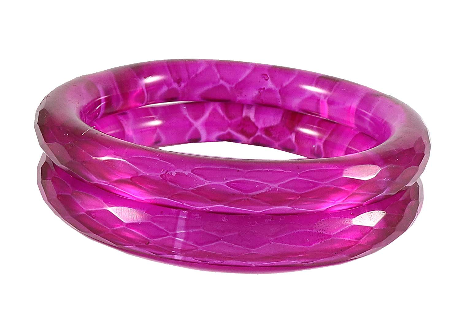 ZULKA Get your traditions Glass With Diamond Pattern Glossy Finished Kada Set For Women and Girls,(Magenta_2.4 Inches), Pack Of 2 Kada Set (B083ZDQJ4L) Amazon Price History, Amazon Price Tracker