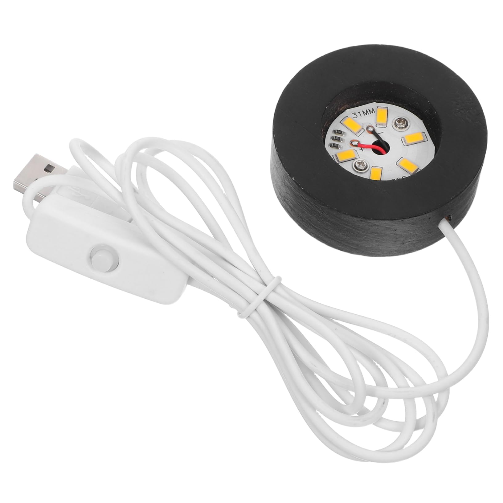 FUNOMOCYA LED Wooden Lighted Base Stand for Crystal Art Display Round Warm Glow Lamp for Home Decor and Holiday Gifting Natural Finish