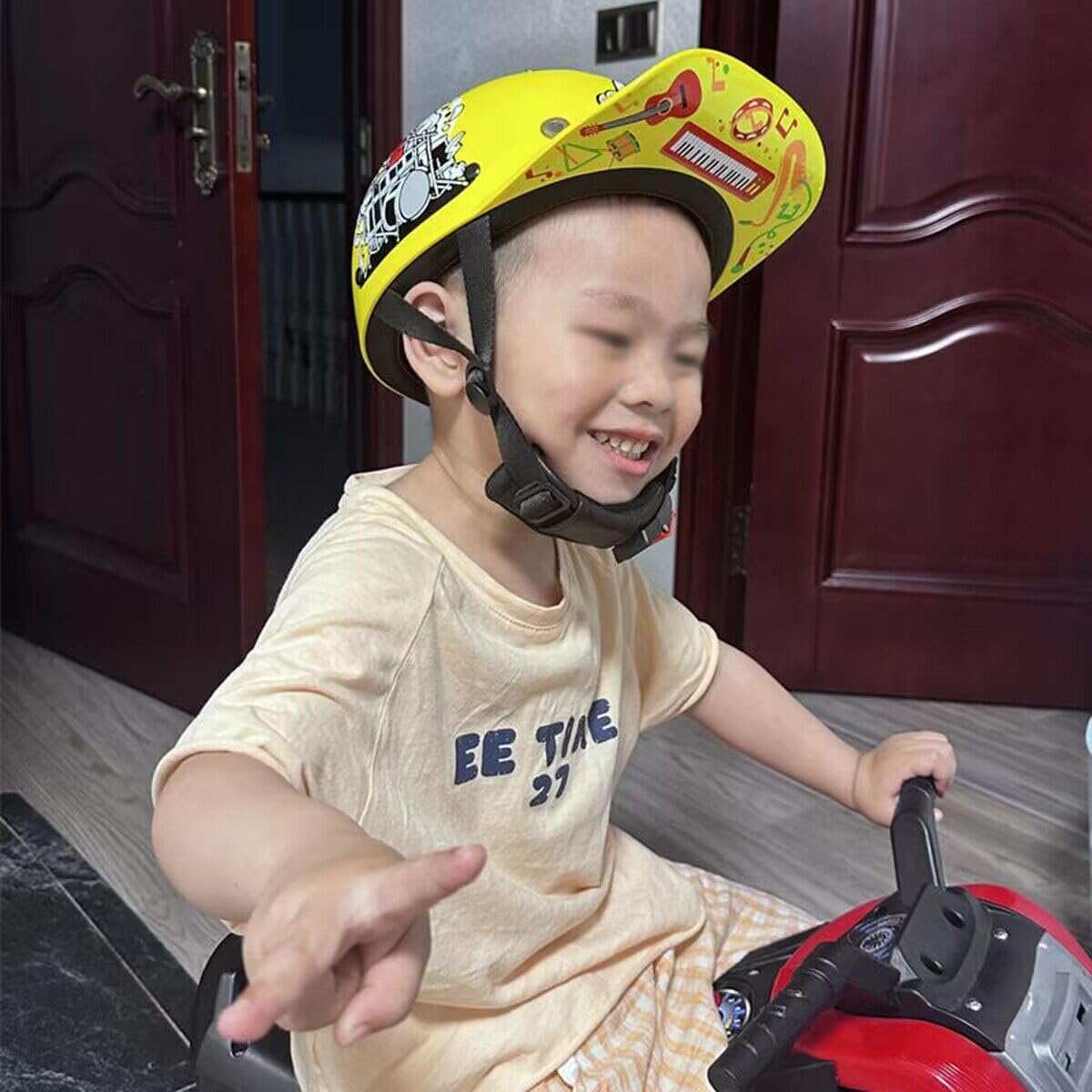 Baseball Cap Youth Kids Motorcycle Skull Cap Helmet Street Bike Boys Girls Open Face Half Helmet DOT Approved Four Seasons Scooter Moped ATV Cute Children Sunscreen Half Shell Helmet-A||X-Large