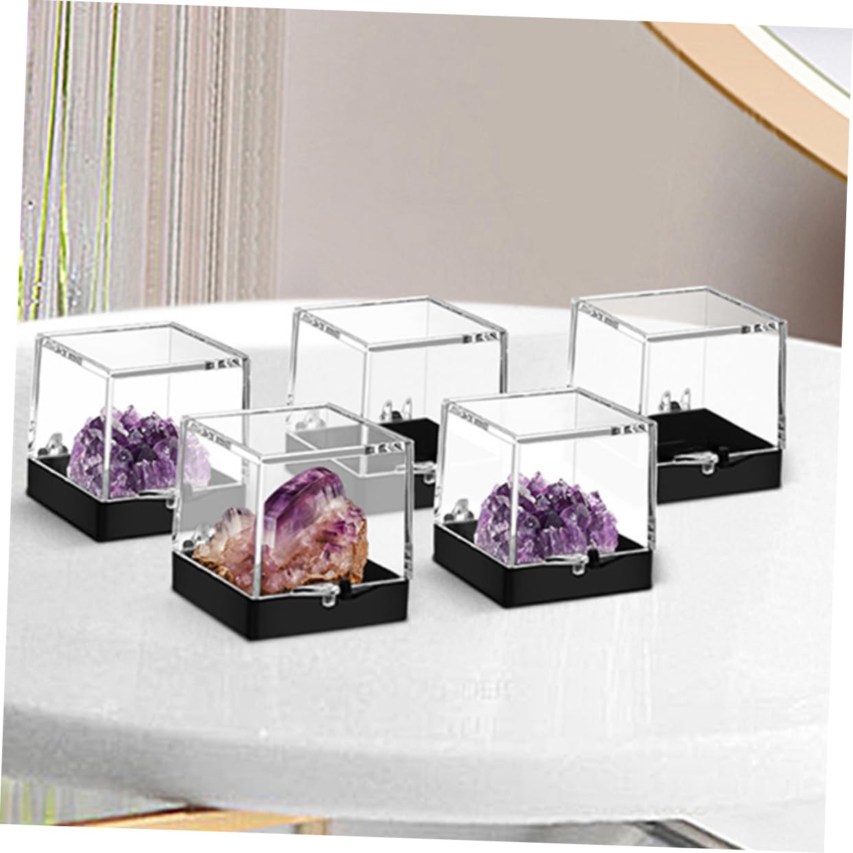 HOOTNEE 3pcs Boxes Mineral Standard Box Display Cabinet Specimen Container Transparent Mineral Showcase Specimen Storage Case Clear Display Cases Mineral Display Case Specimen Case Plastic