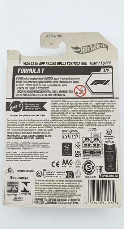 Hot Wheels Racing Bulls Formula One Team [White] F1 2/5, 68/250, 1:64 Scale Diecast Toy Vehicle