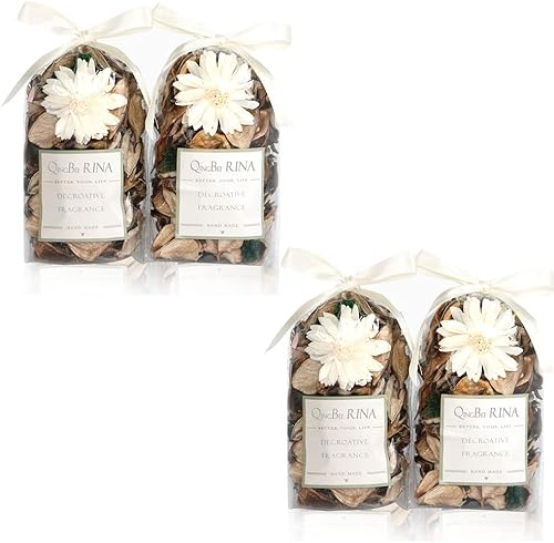 AlaTyche Bolsas de popurrí blancas, relleno de tazón de popurrí perfumado de vainilla, flor seca de popurrí de verano, bolsita de fragancia para el