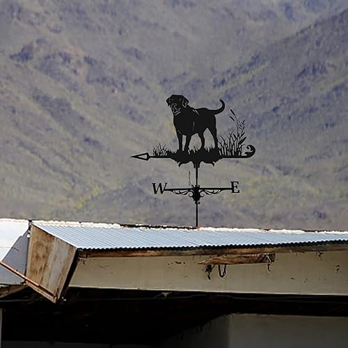 Miniatura 5 de Vaneta de metal para animales 3D, indicador de dirección del viento, accesorios de decoración de techo para jardín, patio, techo (perro)
