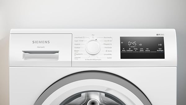 Siemens WM14N12A Waschmaschine iQ300, Frontlader mit 9 kg Fassungsvermögen, 60 cm, 1400 UpM, speedPack L, smartFinish, Outdoor-Programm, LED-Display, Weiß - 3