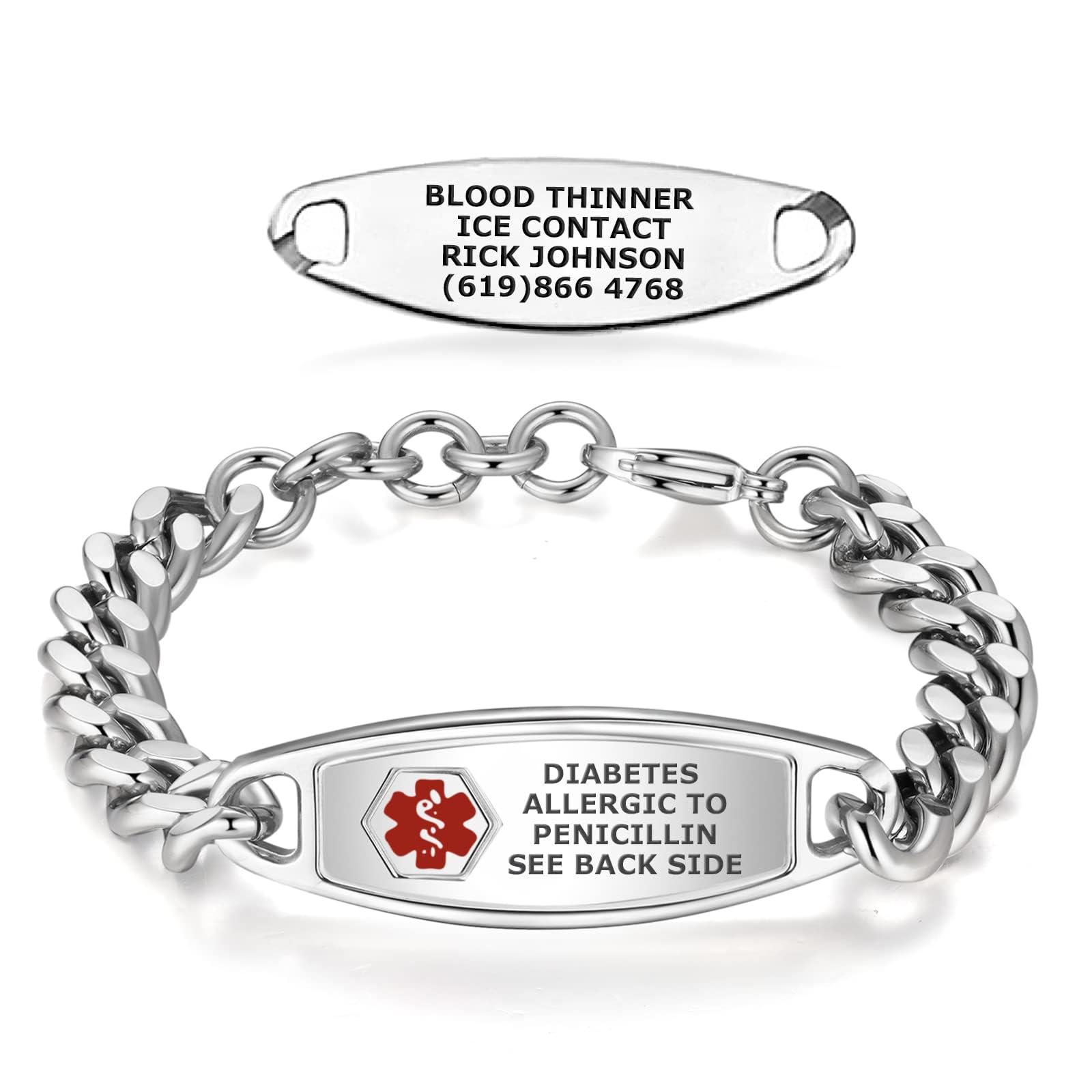 Divoti Custom Laser Engraved Medical Alert Bracelet for Men