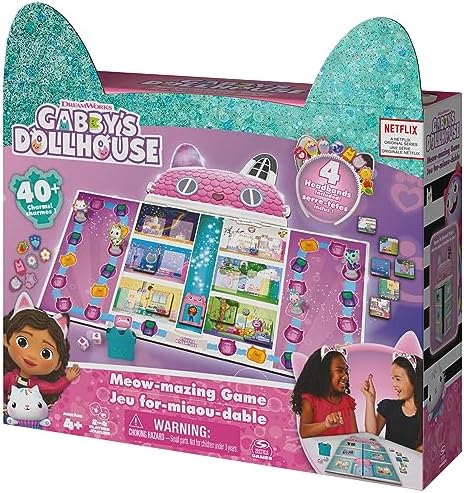 Gabby’s Dollhouse, Meow-Mazing Board Game Based on The DreamWorks Netflix Show with 4 Kitty Headbands, for Families & Kids Ages 4 and up 9 61I6d7YVAKL. AC