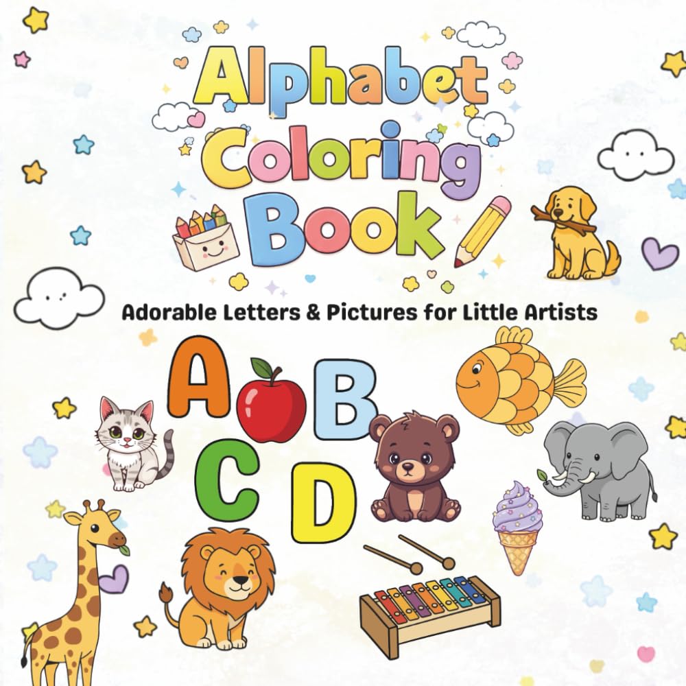 Alphabet Coloring Book: Adorable Letters & Pictures for Little Artists