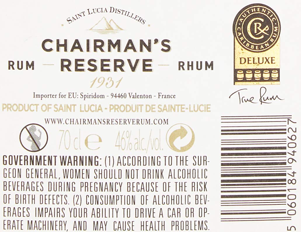 Chairman's Reserve Finest St. Lucia Rum 1931 (1 x 0.7 l)