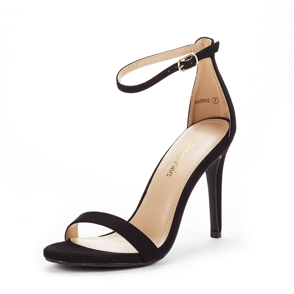 DREAM PAIRSWomen's High Heels Flower Ankle Strap Stilettos Round Open Toe Dressy Sexy Sandals