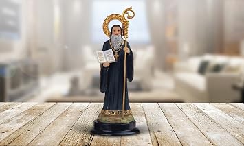 5" H St Saint San Benito Abad Statue Holy Figurine Statue Home/Room Decor Ideas for House Warming, Holidays and Birthdays Great Collectible Addition