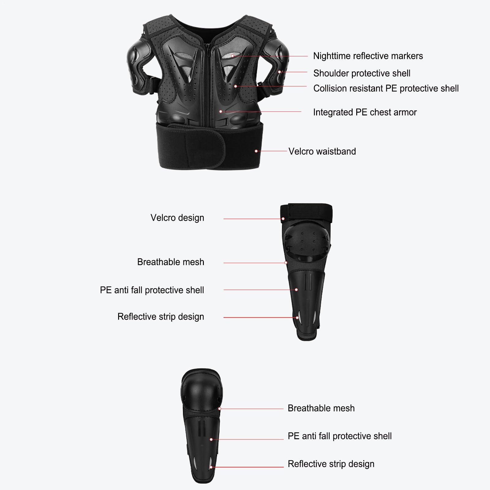 Attrezzatura per bici da – Modern Innovative Design cross bambini , Portable, protezione, il torace tuta multiuso, motociclisti Set di protezioni equitazione | Multipurpose Outdoor Indoor Utility
