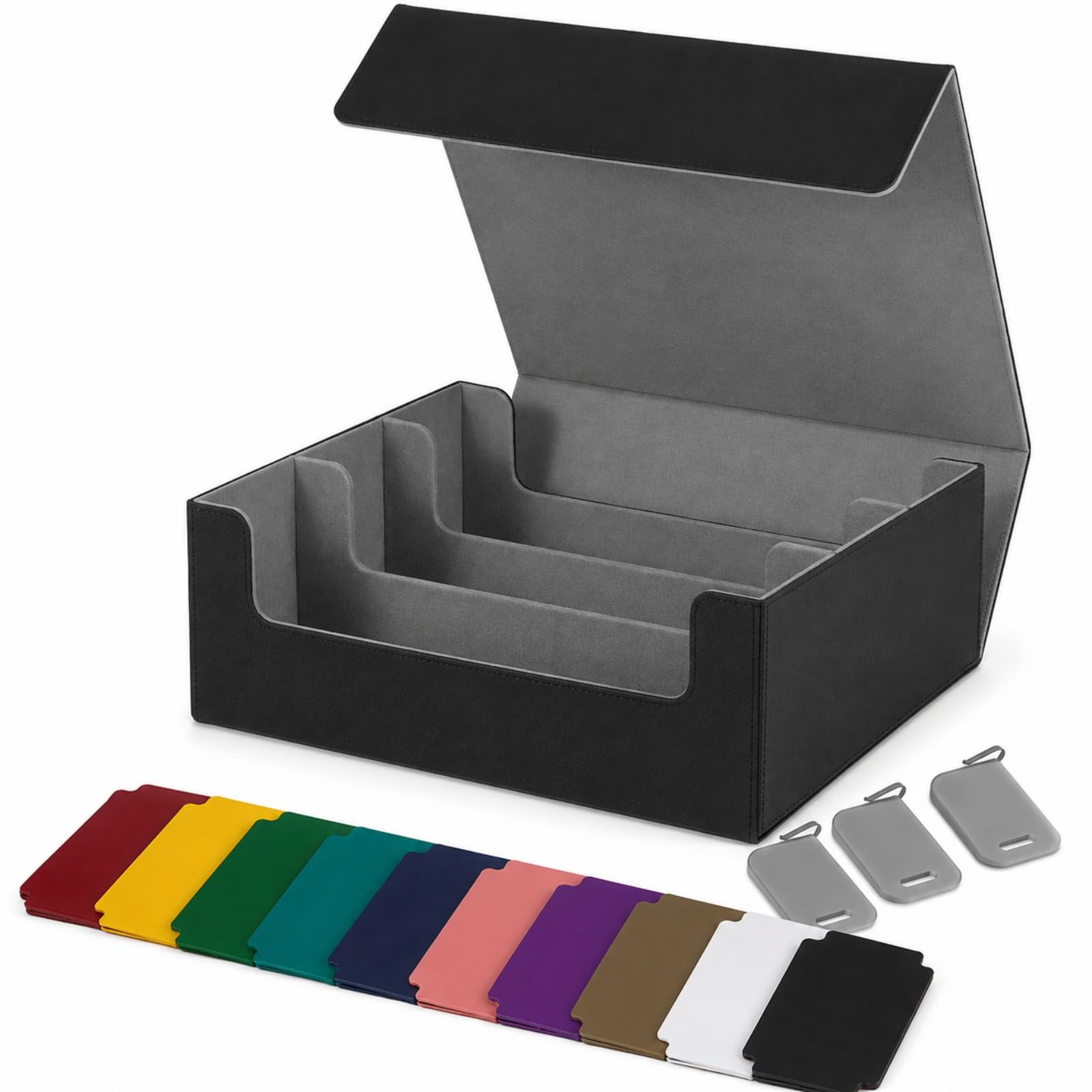 Zolirao Trading Card Storage Box, 1800+ Cards, Magnetic 3-Row Case