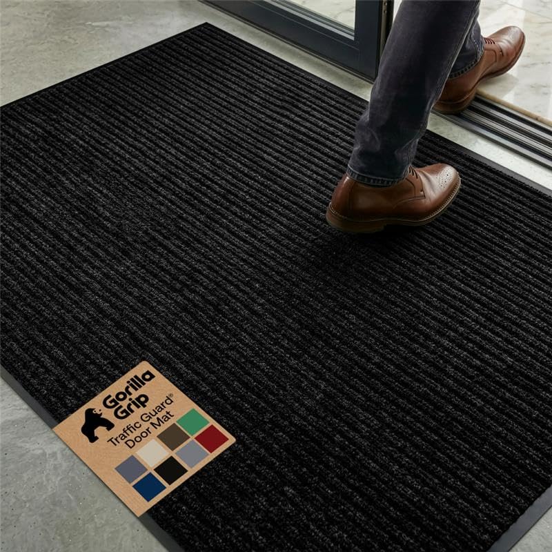 GORILLA GRIP Waterproof Traffic Guard Door Mat, 72x48 Heavy Duty Entryway...
