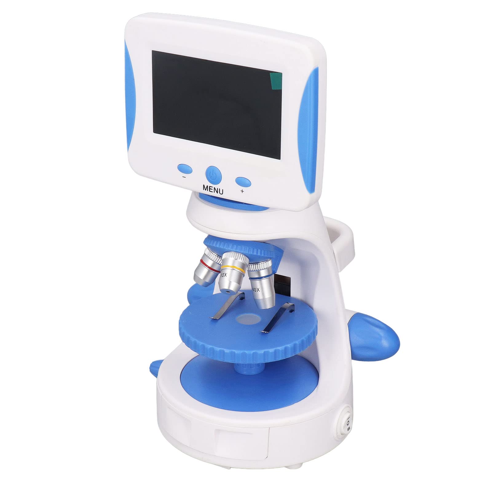 FTVOGUE Microscopio Biológico ABS Microscopio Compuesto óptico 40X 640X Pantalla de TV LED Ajustable para Niños Estudiantes, 3 Modos de Visualización para Educación Escolar Exploración Científica