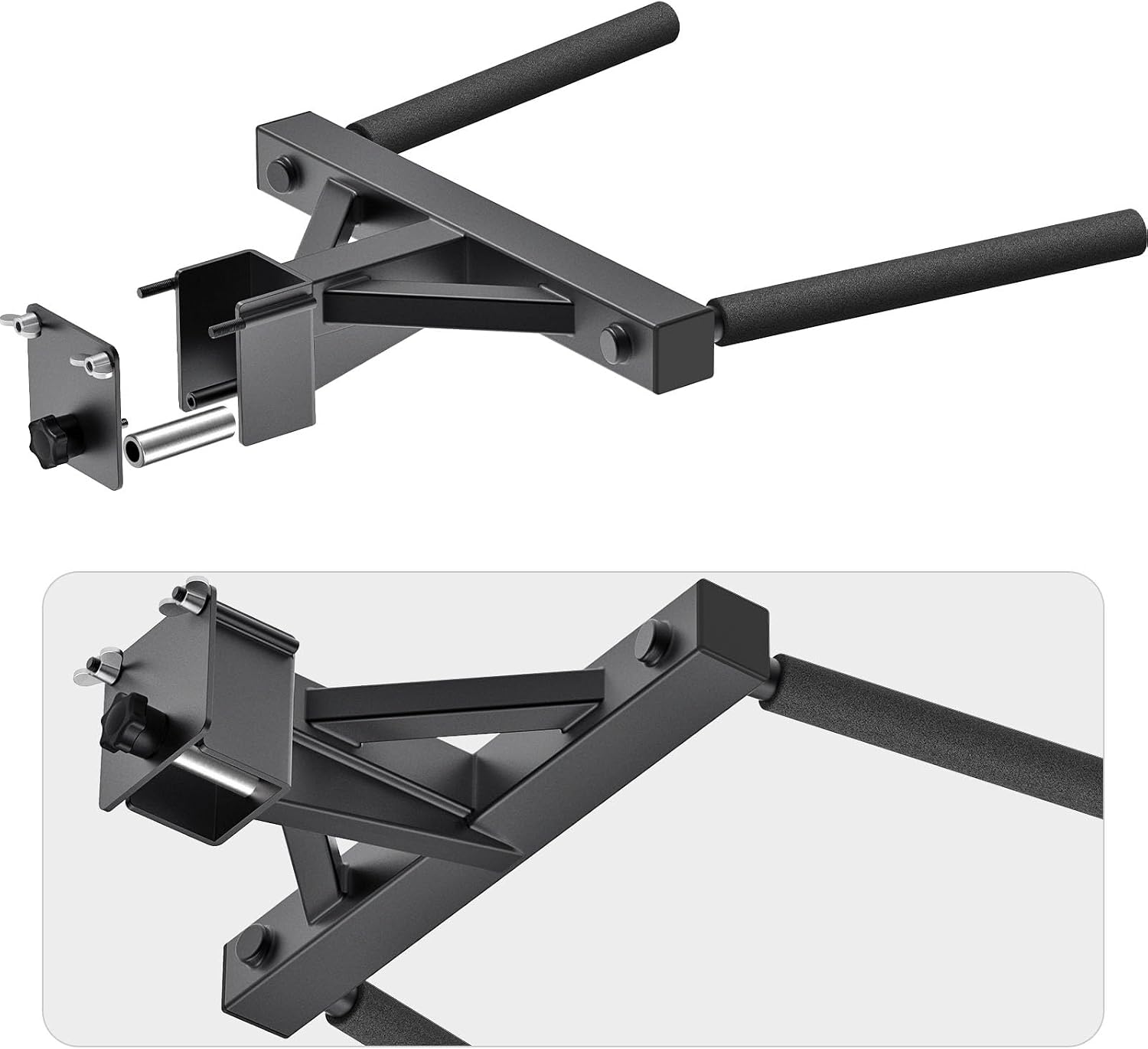 Dip Attachment for Power Cage with 5/8" or 1" Hole, Y-Shaped Dip Bar