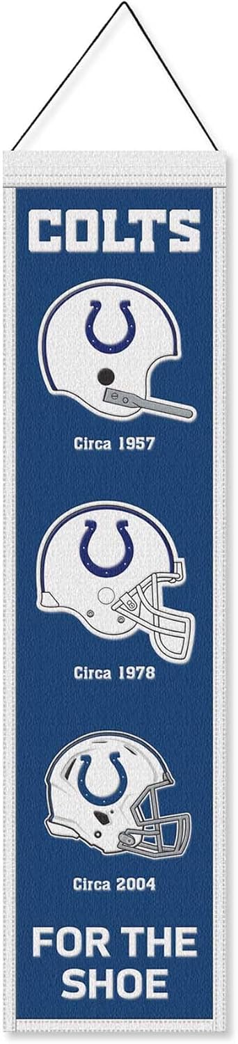 WinCraft Indianapolis Colts Evolution 8x32 Inch Vertical Wool Embroidered Hanging Banner