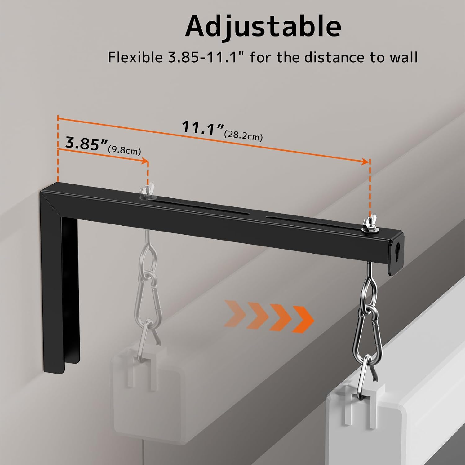 PUTORSEN Universal Projector Screen Ceiling Mount L-Brackets, 12-inch Black image 4