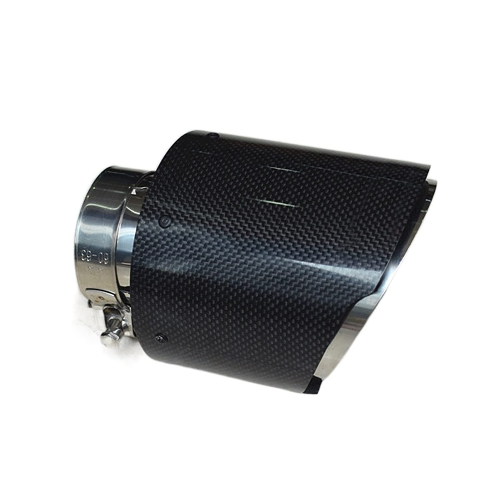 RCKLCY 1PCS Car Exhaust Pipe Muffler Tail Pipe Muffler Tip Universal Stainless Steel Pipe Gloss Carbon Straight/Roll Edge (Color : in 51mm Out 76mm)