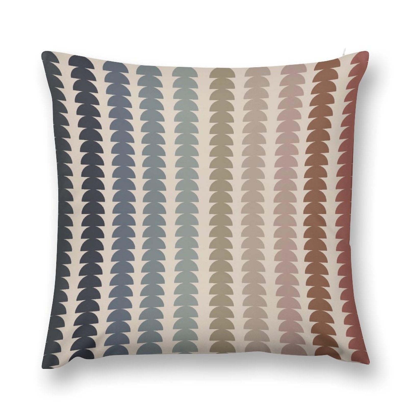 Vintage Rainbow Throw Pillow Cover Neutral Mid-Century Modern Art Couch Sofa Pillowcases Boho Abstract Geometric Cushion Case for Farmhouse Home Bed Kids Girls Boys 18x18inch