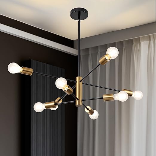SineRise Modern Sputnik Chandelier Light Fixture, 8Light Chandelier