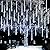 Dazzle Bright Christmas Lights Outdoor, 288LED Meteor Shower Rain Lights 12 Inch 8 Tubes, Waterproof Plug in Falling Icicle Lights Christmas Decorations for Xmas Tree Yard House Decor (White)