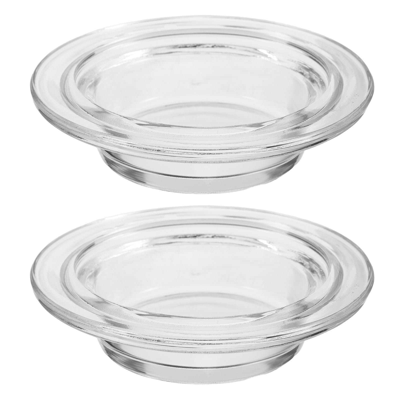 Bandeja de vidrio redonda decorativa para ambientar el salón con calentadores de velas