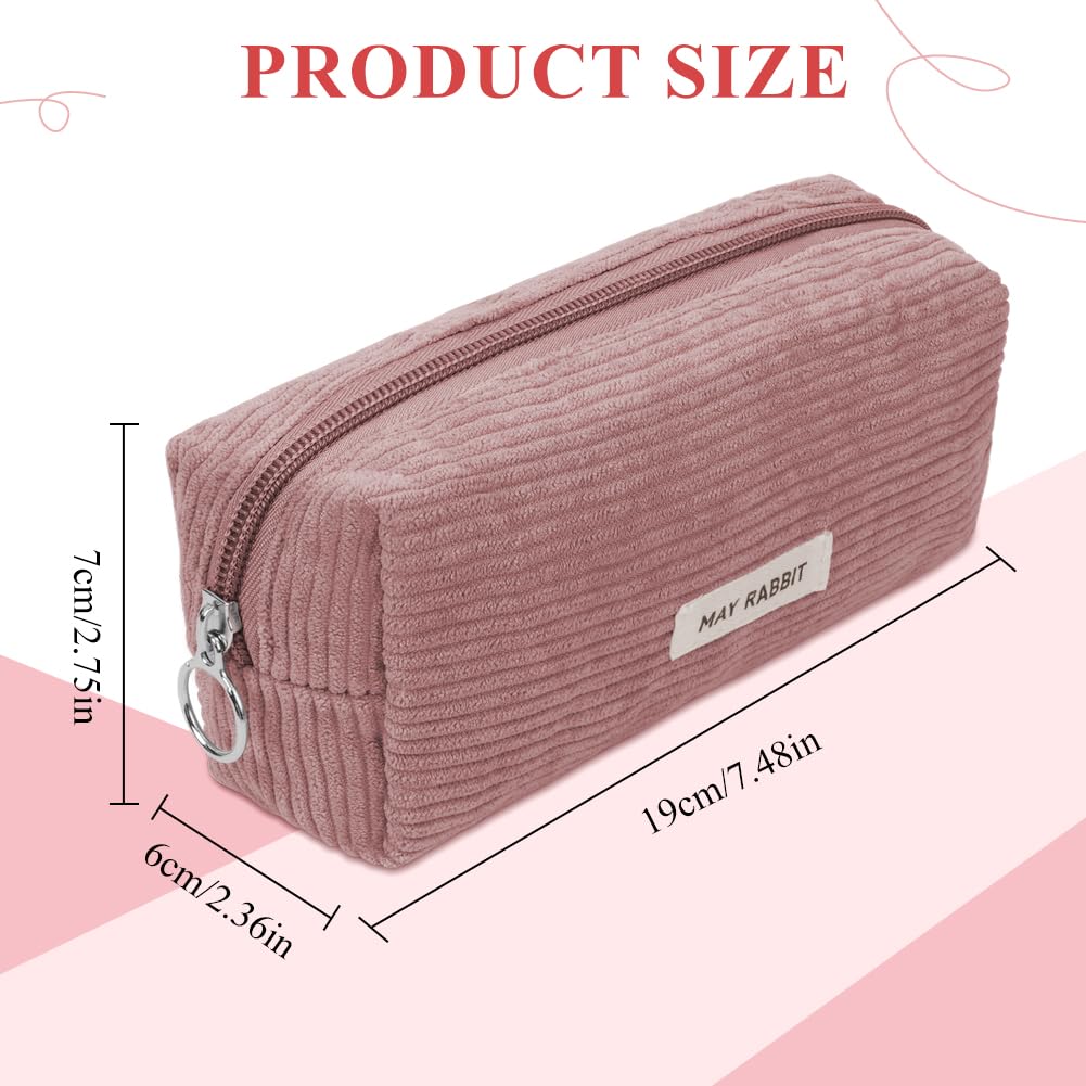 OFFCUP Pencil Case, Corduroy Pencil Pouch, Cute Stylish Simple Pen Bag with Practical Zip - Image 2